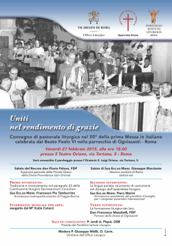 Uniti nel rendimento di grazie - Pontificio Ateneo S. Anselmo