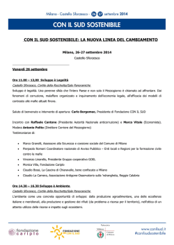 Programma al 26 settembre