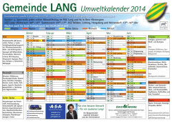 Gemeinde LANG Umweltkalender 2014