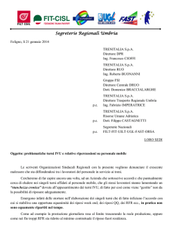 Segreterie Regionali Umbria - Or.SA Sindacato Personale Viaggiante