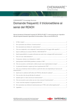 Domande frequenti: il tricloroetilene ai sensi del REACH