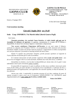 Lettera di invito - Lions Club Pegli