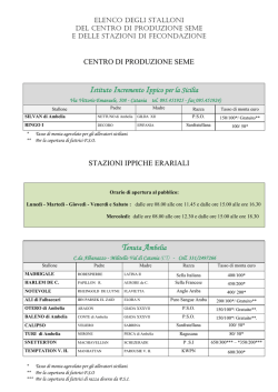 STAZIONI IPPICHE ERARIALI - Istituto Incremento Ippico