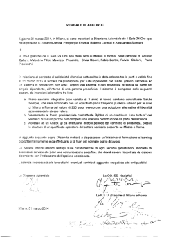 Sole 24Ore Accordo 31 marzo su Contratto di Solidariet&agrave;