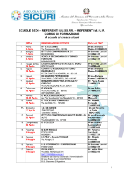 SCUOLE SEDI &ndash; REFERENTI UU