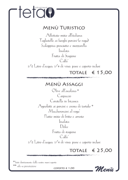 IL MENU - TETA Hotel &ndash; Ristorante