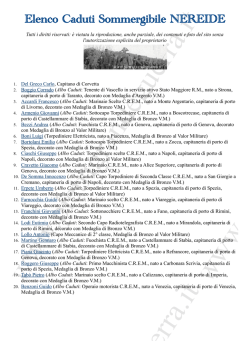 Elenco Caduti Sommergibile NEREIDE