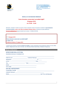 Modulo di iscrizione - Studio Legale Lisi