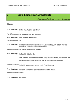 2 Erste Kontakte am Arbeitsplatz Primi contatti - E
