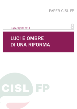 LUCI E OMBRE DI UNA RIFORMA