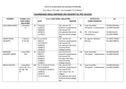 CALENDARIO DEGLI IMPEGNI DEI DOCENTI SU PI&Ugrave; SCUOLE