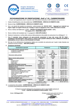 DICHIARAZIONE DI PRESTAZIONE -DoP n