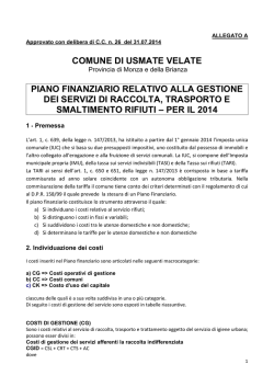 PIANO FINANZIARIO TARI 2014