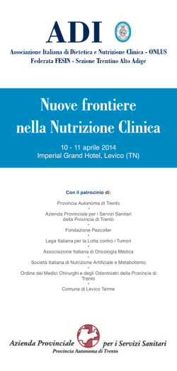 10 - 11 aprile 2014 Imperial Grand Hotel, Levico (TN)