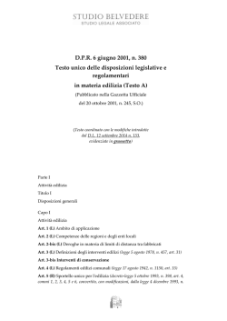 TU EDILIZIA - DPR 380/2001 testo coordinato d.l. 133