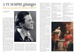 A te sempre giungo Il percorso poetico di Giovanni