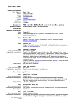 Curriculum Vitae Ilaria Pillai