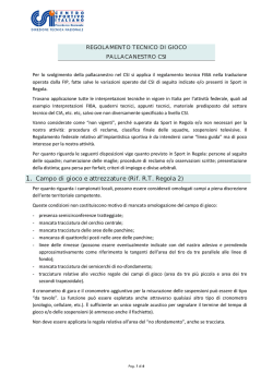 1. Campo di gioco e attrezzature (Rif. R.T. Regola 2)