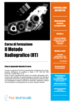 Il Metodo Radiografico (RT)