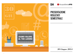 Presentazione risultati 1&deg; semestre