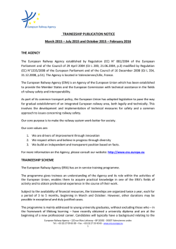 TRAINEESHIP PUBLICATION NOTICE March 2015 - ERA