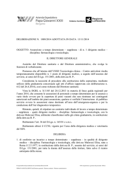 OGGETTO: Assunzione a tempo determinato &ndash; supplenza