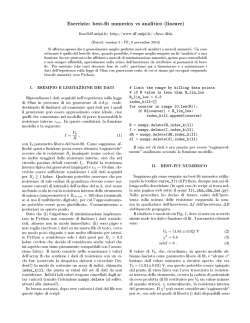 Esercizio: best-fit numerico vs analitico (lineare)