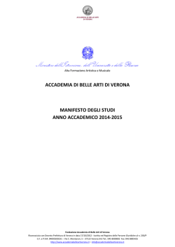accademia di belle arti di verona manifesto degli studi anno