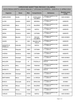 Esiti prova scritta esame per Primo Ufficiale di Coperta