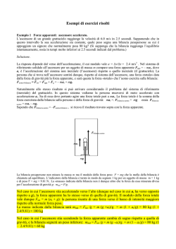Esercizi in preparazione del compito