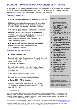 SQLWAYS &ndash; SOFTWARE PER MIGRAZIONE DI DATABASE