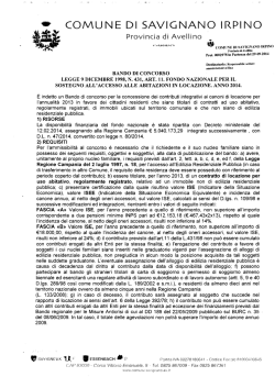 Scarica Bando - Comune di Savignano Irpino