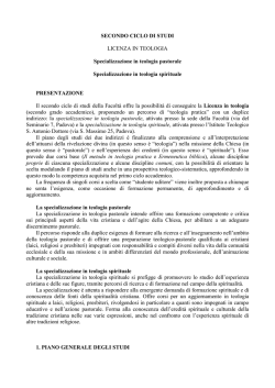 SECONDO CICLO DI STUDI LICENZA IN