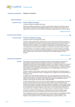 CV - European Medicines Agency