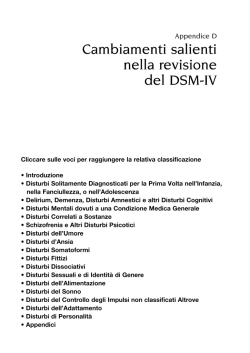 Appendice D &ndash; Cambiamenti salienti nella