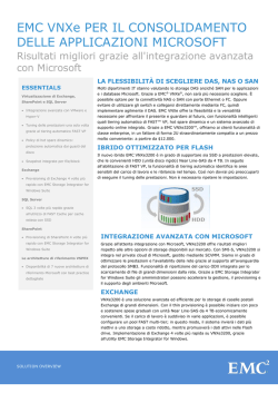 EMC VNXe PER IL CONSOLIDAMENTO DELLE APPLICAZIONI