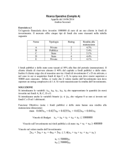 Ricerca Operativa (Compito A) max 0.045x A + 0.027xB