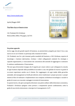 http://www.sinedi.com/ Aprile/Maggio 2009 C.K. Prahalad, M.S.