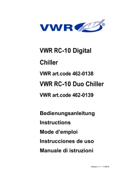 VWR RC-10 Digital Chiller VWR RC-10 Duo
