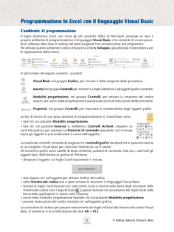 Programmazione in Excel con il linguaggio Visual Basic