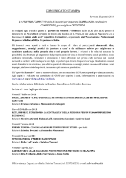 COMUNICATO STAMPA - Associazione Professional Organizers Italia