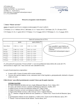 Modulo iscrizione Master Trust XV