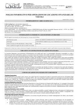 Cabel Leasing Foglio Informativo Auto