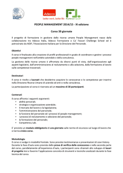 PEOPLE MANAGEMENT 2014/15 - XI edizione