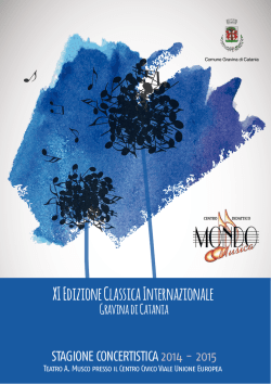 Libretto XI Stagione - Comune di Gravina di Catania