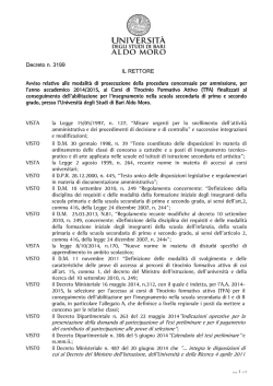 Decreto Dirigenziale 256/xy del 5 marzo 2001