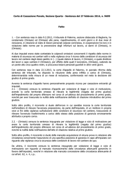 Sentenza n. 9699 del 27 febbraio 2014