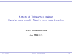 Esercizi ed esempi numerici sul dimensionamento di sistemi in