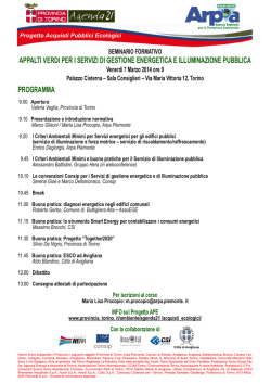 PROGRAMMA APPALTI VERDI PER I SERVIZI DI