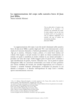 La rappresentazione del corpo nella narrativa breve di